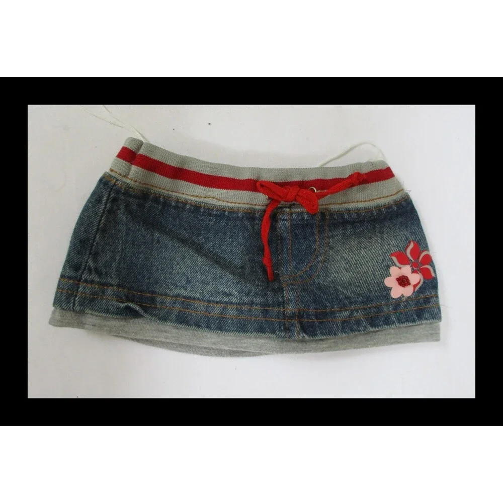 Build A Bear Workshop Denim & Red Skirt with Flower